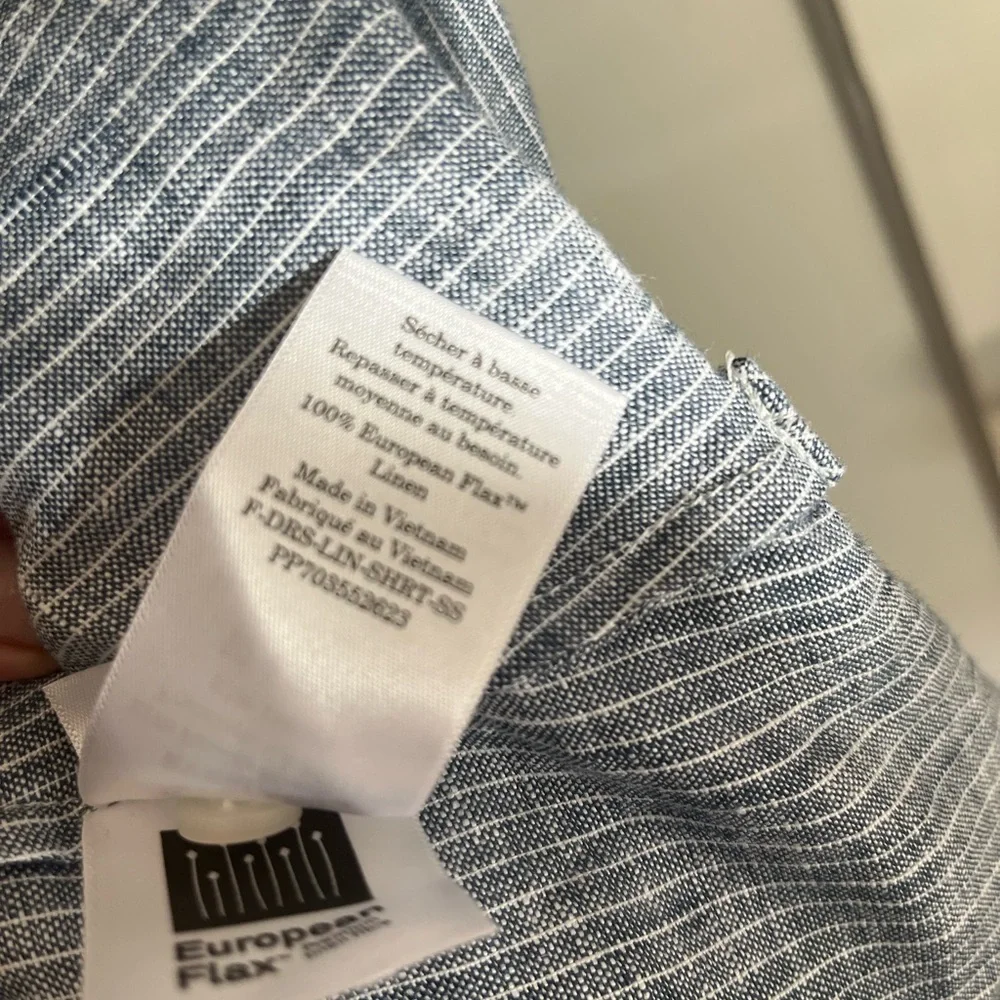 THE DAYTRIPPER DRESS IN LINEN blue and white stripe L EUC - Picture 4 of 7